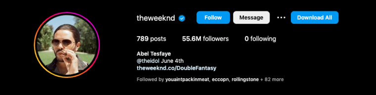 The Weeknd has reverted to his birth name on social media