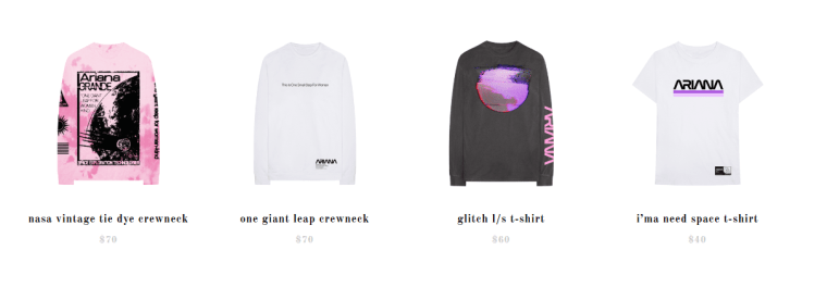 Check out Ariana Grande’s limited edition NASA merch 