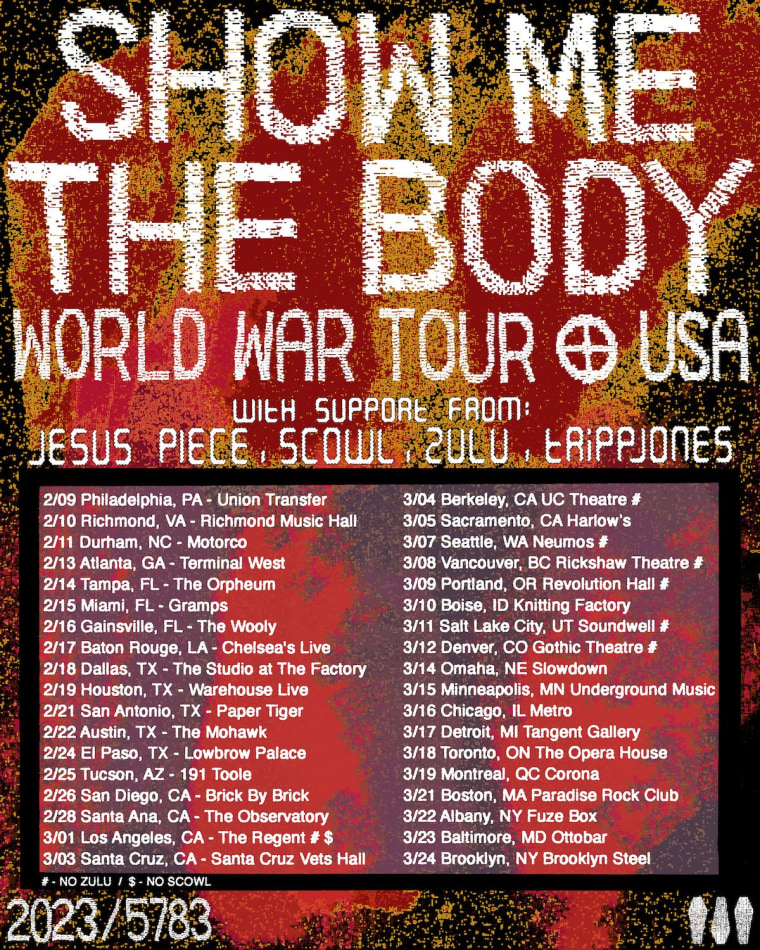 Show Me The Body announce 2023 North American tour dates