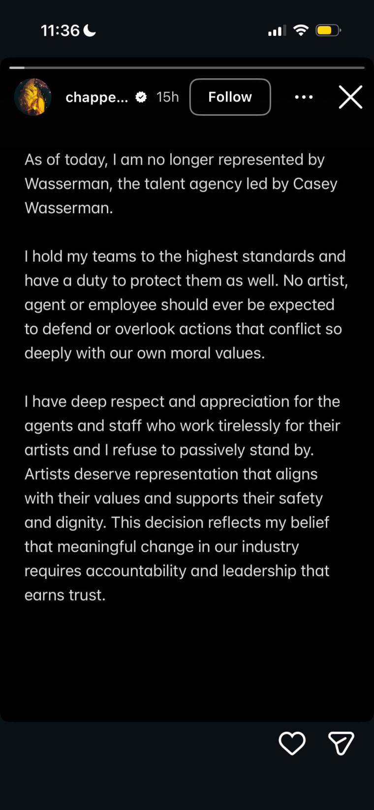 Chappell Roan leaves Wasserman agency as others demand CEO resign