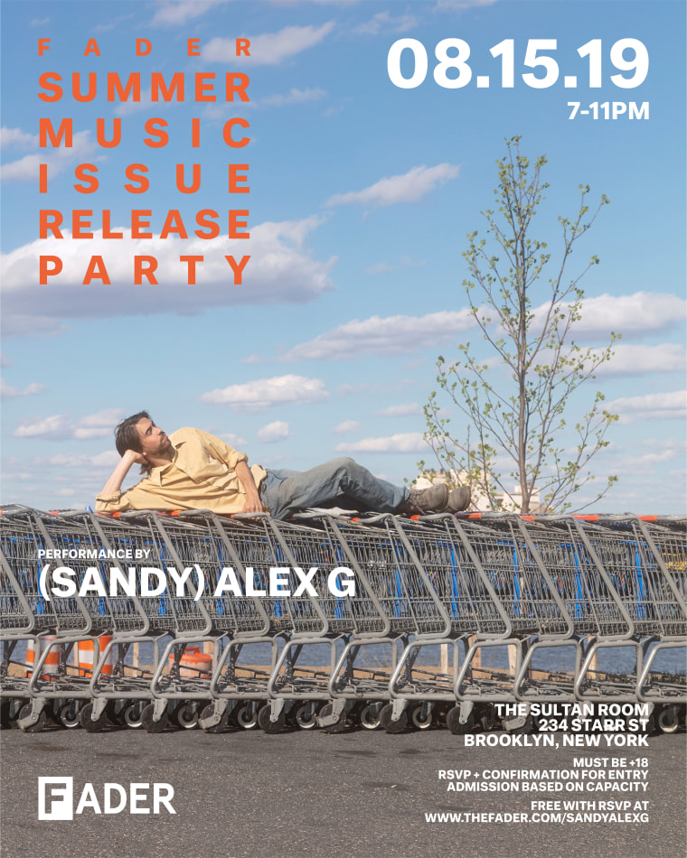 (Sandy) Alex G to perform live this Thursday at The FADER’s Summer Music Issue Release Party