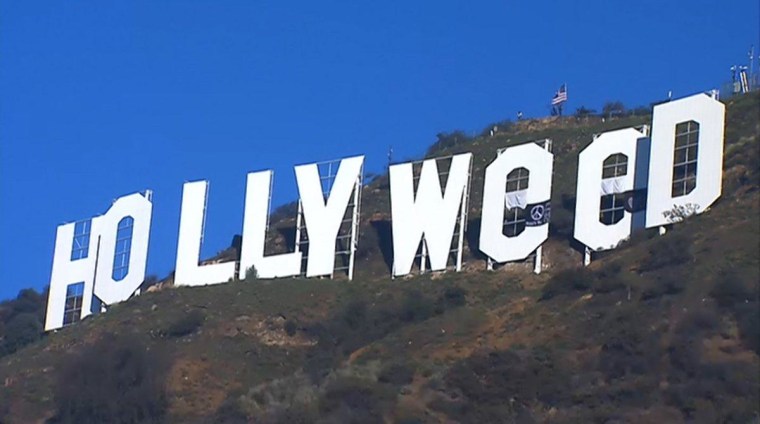 Someone Changed The Hollywood Sign To “Hollyweed” To Celebrate California’s New Marijuana Law