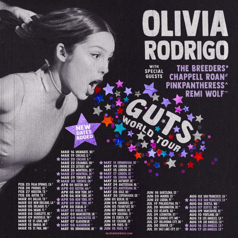 Olivia Rodrigo adds 18 shows to “Guts” tour