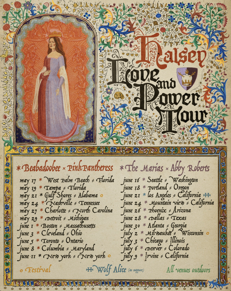 Halsey announces the “Love and Power” tour with PinkPantheress, beabadoobee, Wolf Alice and more