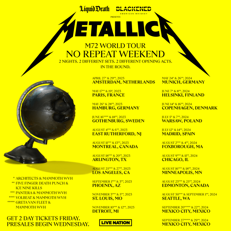 Metallica announce new album, share tour dates