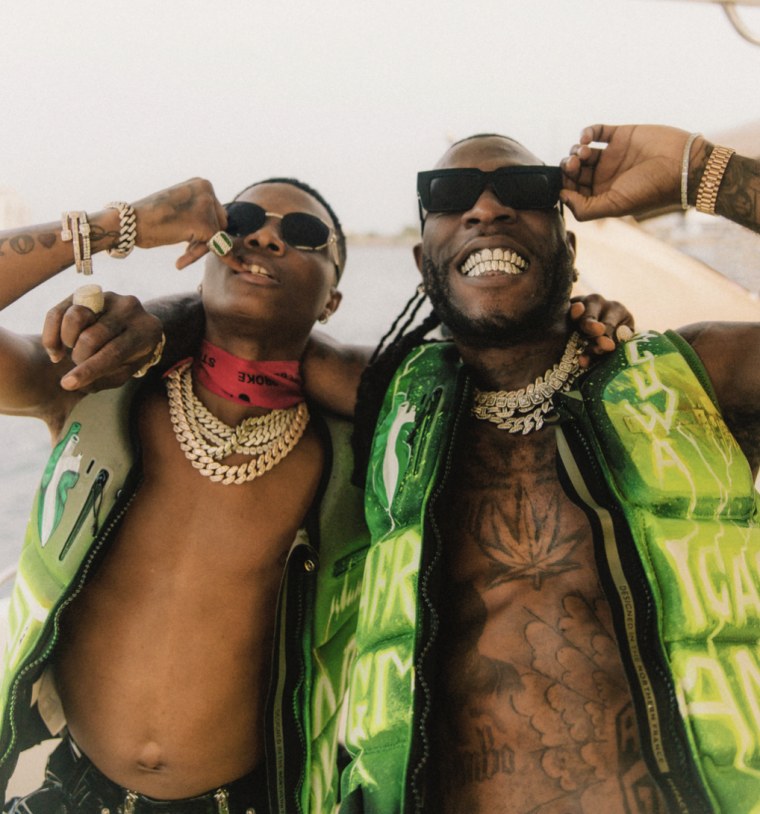 Burna Boy and Wizkid celebrate at the top on “B. D’OR”