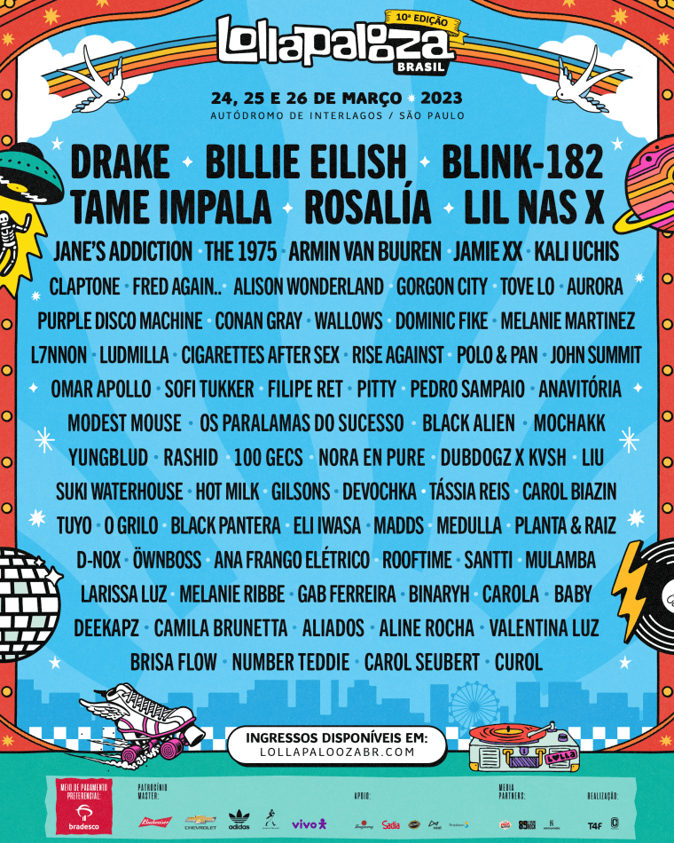 Drake, Billie Eilish, and Blink182 to headline Lollapalooza Chile