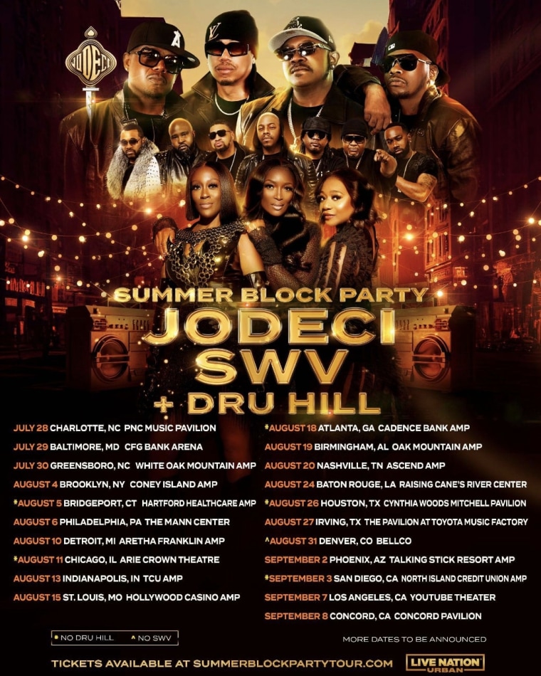 Jodeci, SWV, and Dru Hill are going on tour this summer