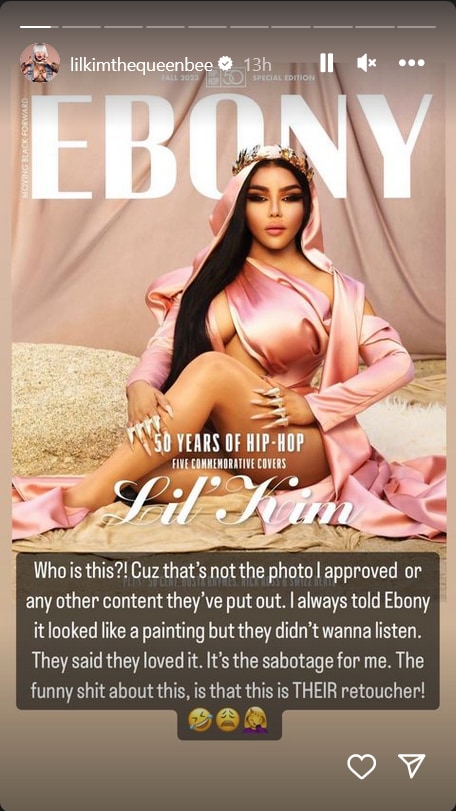 Lil Kim and <i>Ebony</i> photo director disagree over heavily altered magazine cover 