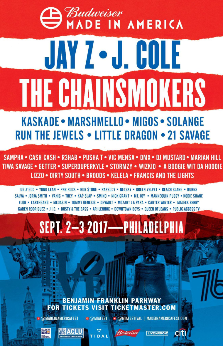 Budweiser sponsored Made In America music festival