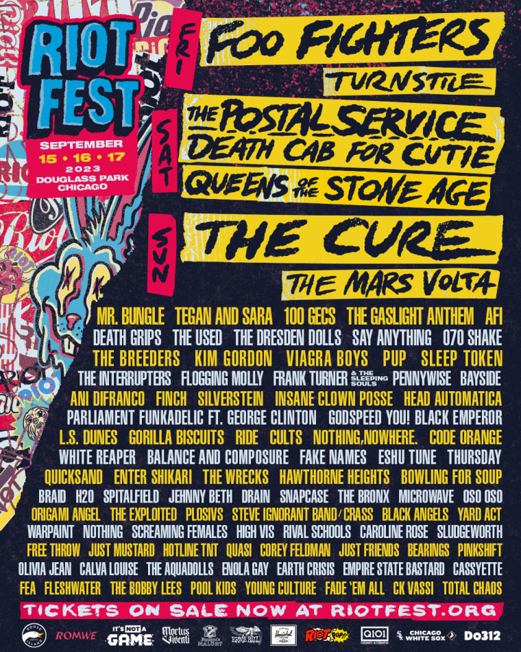 The Cure, Foo Fighters, and Turnstile among Riot Fest 2023 headliners