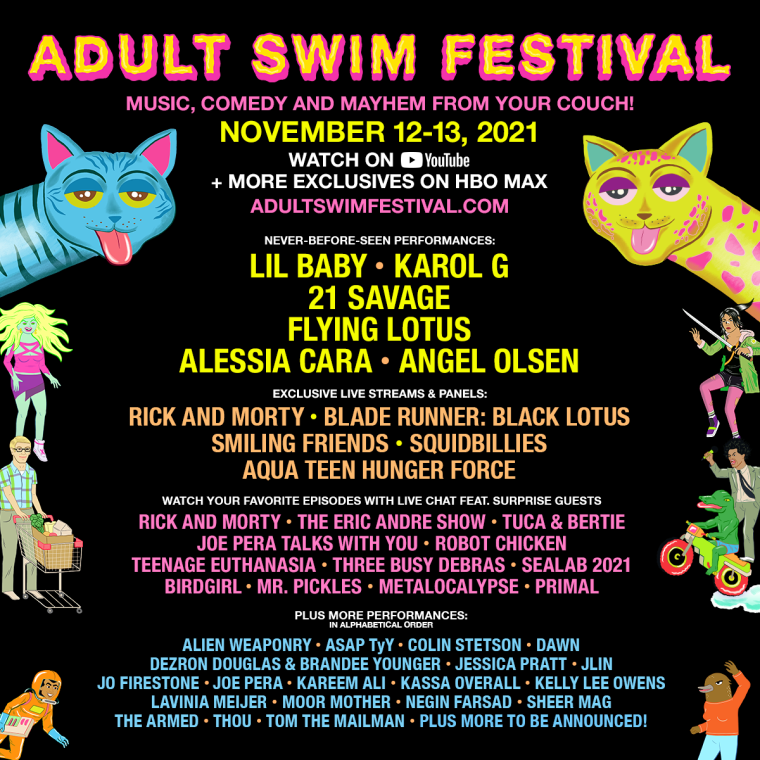 Adult Swim announces free virtual festival with Lil Baby, 21 Savage, Flying Lotus, and more