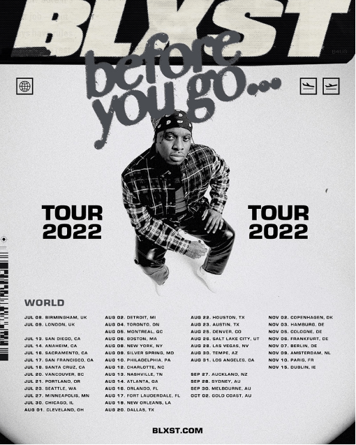 Blxst announces 2022 world tour dates