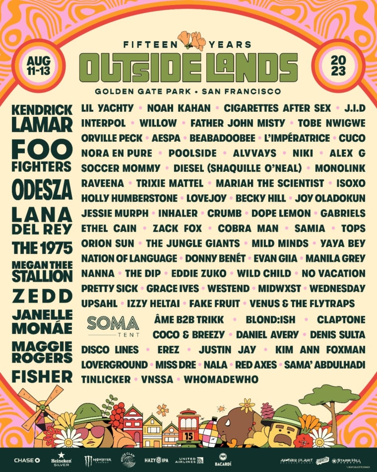 Outside Lands 2025 Line Up Sher Ysabel