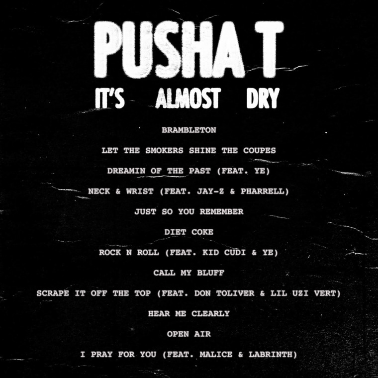 Pusha T分享<i>It 's Almost Dry</i>封面艺术和曲目列表