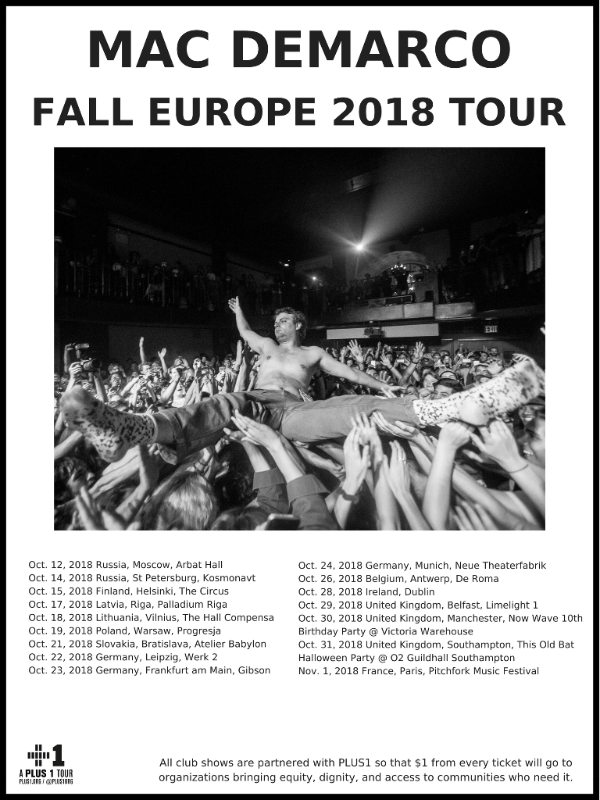 Mac DeMarco announces European tour