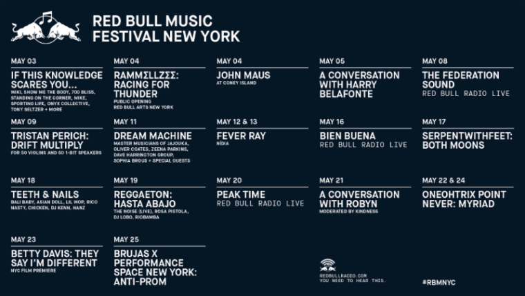 Red Bull Music Festival NY includes serpentwithfeet, Robyn, and Harry Belafonte