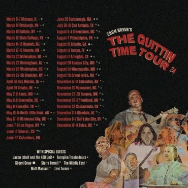 Zach Bryan 2024 The Quittin Time Tour Dates 