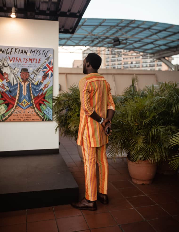 At ART X Lagos, dusk gave simple solids and bold patterns a whole new life