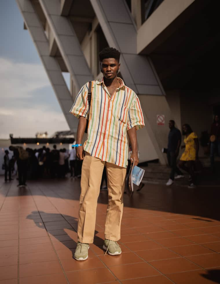 At ART X Lagos, dusk gave simple solids and bold patterns a whole new life